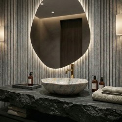 Umywalka nablatowa Rea Pearl Ruststone