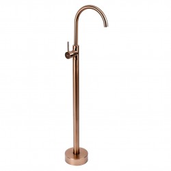 Bateria umywalkowa podłogowa Rea Lungo Miedź Szczotkowana