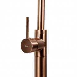 Bateria umywalkowa podłogowa Rea Lungo Miedź Szczotkowana
