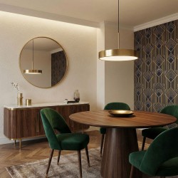 LAMPA SUFITOWA WISZĄCA LED APP1687-1CP 30CM ZŁOTA SZCZOTKOWANA