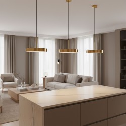 LAMPA SUFITOWA WISZĄCA LED APP1687-1CP 30CM ZŁOTA SZCZOTKOWANA