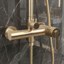 Zestaw natryskowy Rea Ontario Złoty Szczotkowany