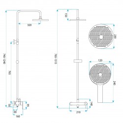 Zestaw natryskowy Rea Ontario Złoty Szczotkowany