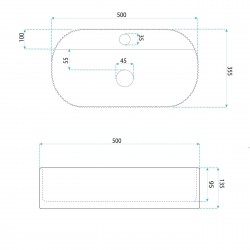 Umywalka nablatowa Rea Marcela 50 Vanilla