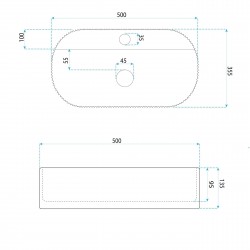 Umywalka nablatowa Rea Marcela 50 Kallisto