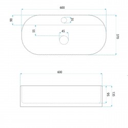 Umywalka nablatowa Rea Marcela 60 Ruststone
