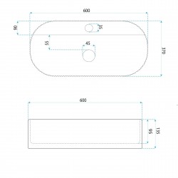 Umywalka nablatowa Rea Marcela 60 Vanilla
