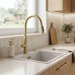 Bateria kuchenna Rea Master Złota Szczotkowana