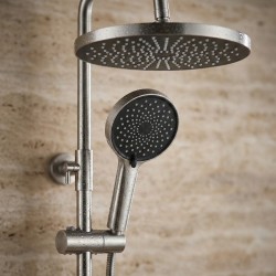 Zestaw natryskowy Rea Lungo Stripe Nikiel Szczotkowany