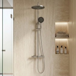 Zestaw natryskowy Rea Lungo Stripe Nikiel Szczotkowany