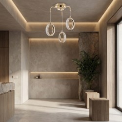 LAMPA SUFITOWA WISZĄCA LED G176-3CP ZŁOTA