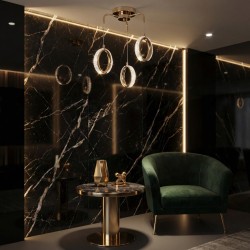 LAMPA SUFITOWA WISZĄCA LED G176-3CP ZŁOTA