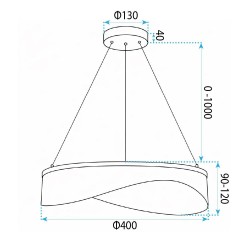 LAMPA SUFITOWA WISZĄCA G144-CP 40 ZŁOTA