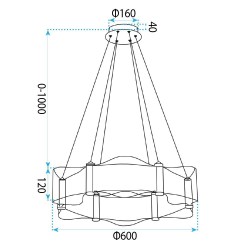 LAMPA SUFITOWA WISZĄCA G151-CP ZŁOTA