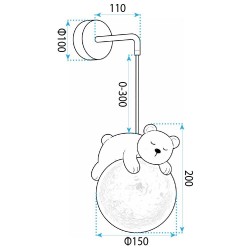 LAMPA ŚCIENNA KINKIET WHITE BEAR G161-1W