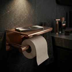 Uchwyt na papier toaletowy z półką 6613 Modern Miedź