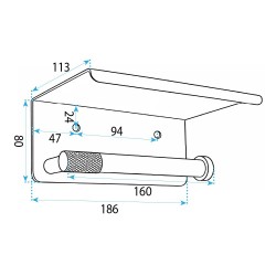 Uchwyt na papier toaletowy z półką 6613 Modern Miedź