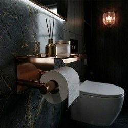 Uchwyt na papier toaletowy z półką 6613 Modern Miedź