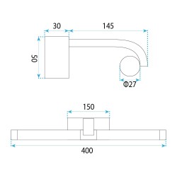 Kinkiet łazienkowy LED APP1885-1W 40cm Złoty Szczotkowany