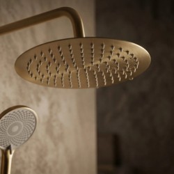 Zestaw Natryskowy bez wylewki  z termostatem Rea Lungo Złoty Szczotkowany