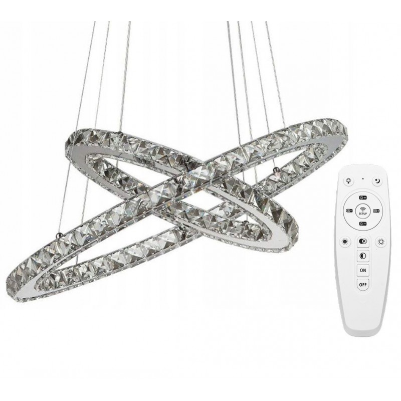 Lampa Sufitowa Kryształowa Ring 50+30cm pilot APP418-CP