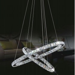 Lampa Sufitowa Kryształowa Ring 50+30cm pilot APP418-CP