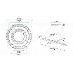 Lampa Sufitowa Kryształowa Ring 50+30cm pilot APP418-CP