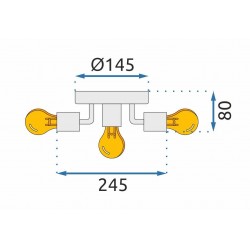 Lampa Sufitowa Reflektor Metalowa APP707-5c CHROM