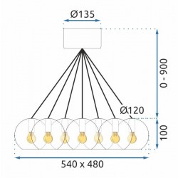 Lampa Sufitowa Wisząca Szklane Kule APP561-13CP