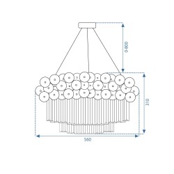Lampa kryształowa wisząca APP1473-CP złota