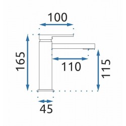 Bateria umywalkowa Rea Verso czarna niska