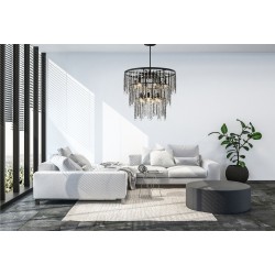 Lampa kryształowa wisząca APP1314-CP Czarna