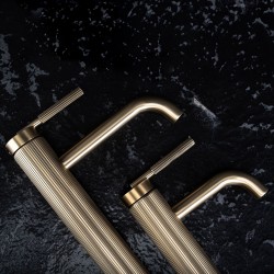 Bateria Umywalkowa REA Argon Złota Szczotkowana Niska