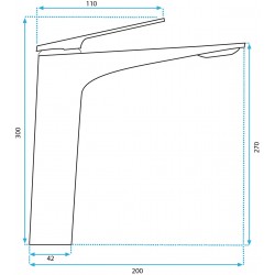 Bateria umywalkowa Rea  AVALON CZARNA WYSOKA