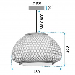 LAMPA SUFITOWA WISZĄCA BOHO APP1649-1CP