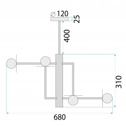 Lampa wisząca APP1668-6CP Black