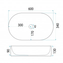 Umywalka nablatowa Rea Vanda 61