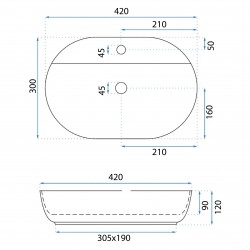 Umywalka Nablatowa REA Aura 42