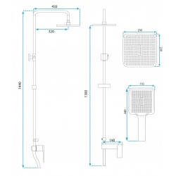 Zestaw Prysznicowy REA STORM ZŁOTY SZCZOTKOWANY