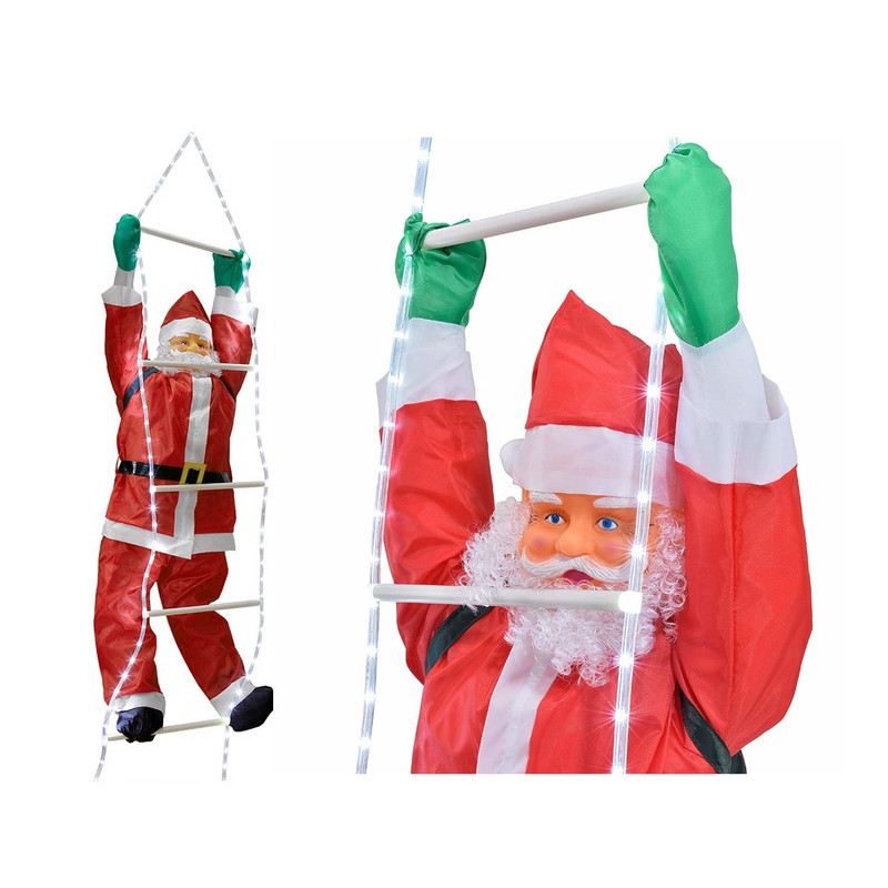 Święty Mikołaj na drabinie LED 190 cm