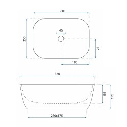 UMYWALKA NABLATOWA BELINDA MINI TRAVERTINE MATT
