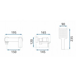 Bateria Wannowa REA STORM Złota Szczotkowana
