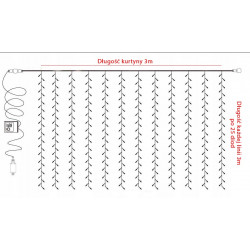 Lampki kurtyna LED sople 3m