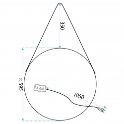 LUSTRO ŚCIENNE LED Z PASKIEM 60cm YH-3339
