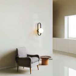 LAMPA ŚCIENNA KINKIET APP1755-1W BLACK WHITE