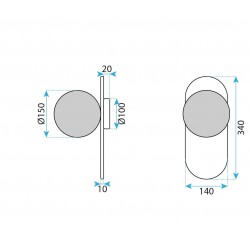 LAMPA ŚCIENNA KINKIET APP1755-1W BLACK WHITE