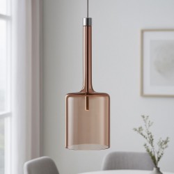 Lampa Sufitowa Wisząca Szklany Klosz APP1699-1CP AMBER B