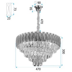 Lampa Wisząca z Kryształami G059-CP