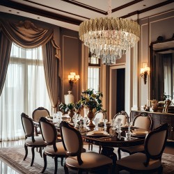 Lampa Wisząca z Kryształami G060-CP 60CM