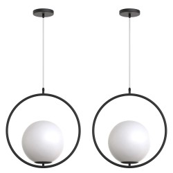 Lampa Sufitowa Wisząca Szklana Kula  G110-1W Czarna